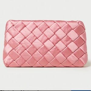Loeffler Randall aviva woven puff clutch in bubblegum NWT